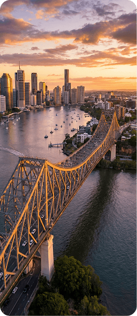 Brisbane Story Bridge at golden hour